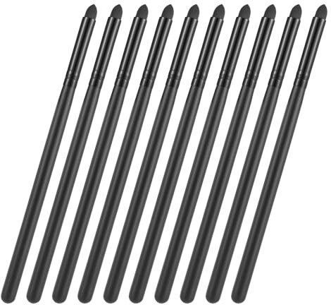 COMNICO Lot de 10 pinceaux pour fard à paupières, éponge pour les yeux, applicateur de fard à paupières, pinceau pour fard à paupières, pinceau à fard à paupières, petits poils plats pour estomper