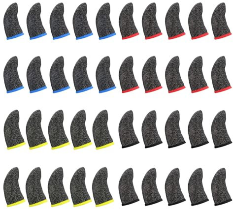 40 Stück Finger Sleeves Thumb Gaming Fingerschutz Finger Sleeve Touch Schweißhemmender Fingerabdeckung Atmungsaktive Screen Daumenhülle Sleeves Fingerbett Sleeve Daumenhülsen für Mobilgerät