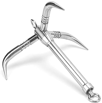 Segrehy Ancla de ulbnel Plegable Apreta Triple 316 Ancla de Bote de Acero Inoxidable para Balas de Barcos pequeños Kayaks