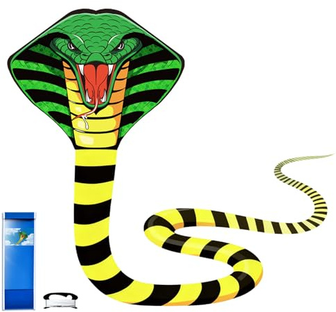 Simxkai Cometa Gigante de Cobra con diseño de Serpiente fácil de Volar para Principiantes, Diamante Grande