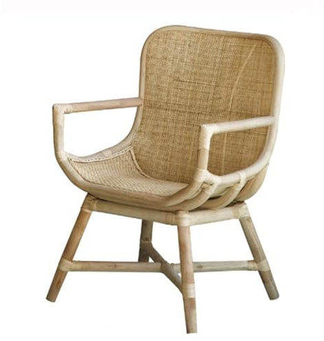 Apk i bc Single Lounge Chair,Vintage Style Armchair,PE rattan chair Weaving, Sturdy Metal Frame, Suitable for Balconies.(Natural,60 * 60 * 84CM)