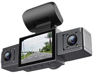Bilbackkamera 3-kanals Dash Cam-videoinspelare Bilkamera Med Tre Linser Med Bakvy DVR 24H Parkeringsmonitor Black Box Bakkamera(F300)