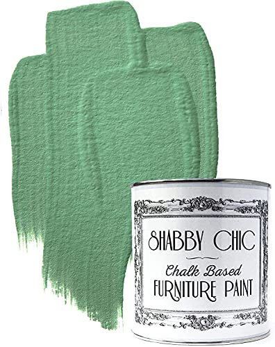 Shabby Chic Chalk Based Furniture Paint, Cottage Green - 1 L | Distressed Matt Finish for Furniture, Home Decor or DIY Projects | Interior & Exterior | Non-Sand, Suitable for Wood, Plastic & Metal