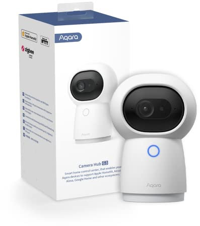 Aqara 2K Security Indoor Camera Hub G3, AI Facial and Gesture Recognition, Infrared Remote Control, 360° Viewing Angle via Pan and Tilt, Works with HomeKit Secure Video, Alexa, Google Assistant, IFTTT