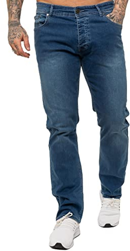 989Zé ENZO Herr stretch rakt ben normal passform klassiska denim jeans alla midjestorlekar