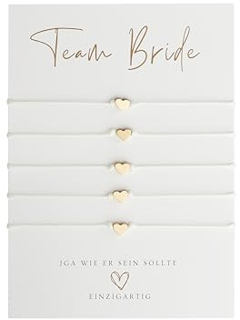 Briefzauber JGA Armbänder (Set: 5 Stk.) | schlichte & minimal Makramee-Armbänder | Accessoires Junggesellinnenabschied