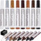 DEWEL Parkett Reparaturset,8 Farben Möbelkorrektur Stift und Reparatur Wachs Stift, Laminat Reparaturset für Flecken, Kratzer