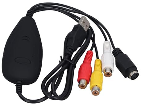 Dispositif de Carte de Capture Audio Numérique USB 2.0, Carte de Capture Vidéo VHS DVD Maker, Convertisseur VHS VCR TV vers DVD pour Windows, Plug and Play