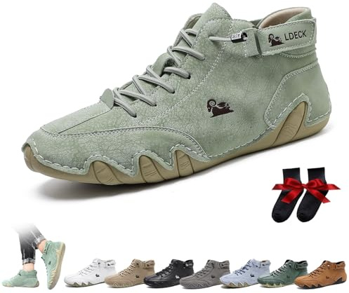 Botas Altas Italianas Hechas A Mano para Hombres Zapatos Beck Minimalistas Al Aire Libre Zapatos Descalzos Informales Antideslizantes Transpirables para Caminar Senderismo Conducir Botas Chukka(Light
