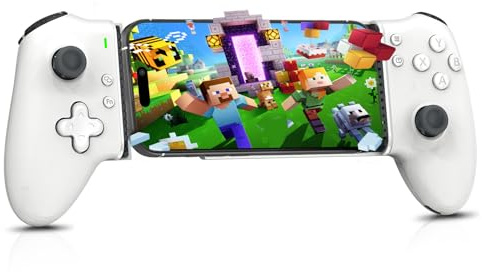 Shiptree Mobile Gaming Controller, Kabelloser Handy Controller für iPhone/Android, X-BOX, PS4, mit Hall-Effekt & Triggern, Bluetooth – für M-inecraft, Call of Duty Mobile und mehr, Weiß