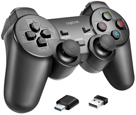 LogiLink AA0187 Manette de jeu sans fil 2,4 GHz pour PC Windows, appareils Android, TV Box, PS3