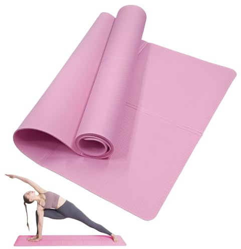 Tappetino Yoga Classico per Donna e Uomo, NIUAWASA Portatile 3mm EVA Esercizio Palestra Zerbino per il Fitness Yoga Pilates Allenamento di Campeggio Esterna di Viaggio (Rosa)