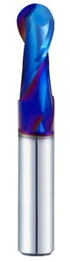 JXYUSXHJ CNC Router Bits 1/2 inch Shank Carbide Ball Nose End Mill with Nano Blue Coating for Side Milling End Milling, Finish Machining (1, 1/2 S*1/2 D*1-1/4CL*3 OVL)