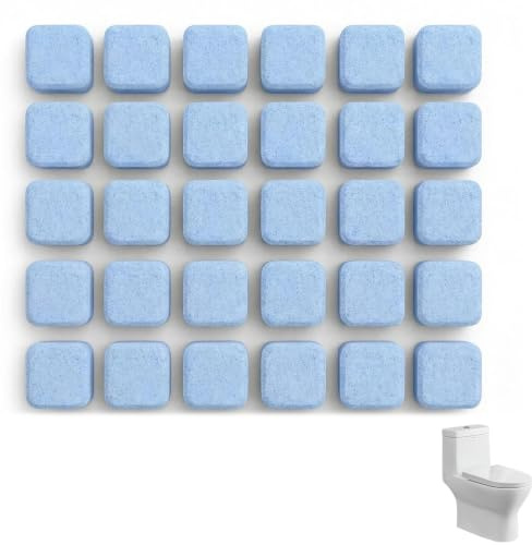 Pastilles Nettoyantes WC 30 Pièces, Pastilles Nettoyage Toilettes pour Détartrer et Nettoyer la Cuvette et le Drain, Nettoyant WC Anti Calcaire pour Entretien des Toilettes et Urinoirs
