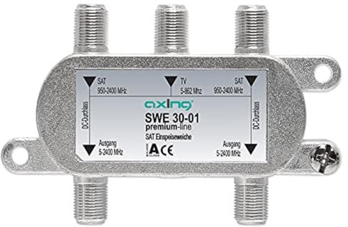 Axing SWE 30-01 Coupleur d'antennes satellite et terreste / TNT pour Twin LNB, 2 sorties