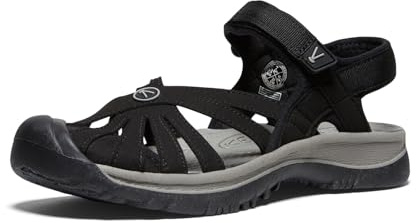 KEEN Women's Rose Sandal Black/Neutral Gray, 6.5