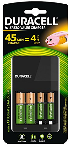 Duracell CEF14 - Caricatore interno nero (NiMH), AA/AAA, per interni, AA, AAA, nichel e metallo ibrido, colore: Nero