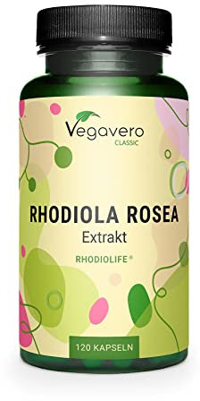 Rhodiola Rosea Vegavero® | 1200 mg (Extrait 6:1) | 120 Gélules (4 MOIS) | Anti Stress + Fatigue + Mémoire | RHODIOLIFE® | 3% Rosavine + 1% Salidroside | SANS ADDITIFS et VEGAN