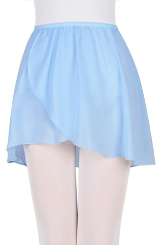 Bezioner Falda de Abrigo la Danza de Ballet Gasa con Cinturilla Elástica para Niña Mujer (M (110-140 cm), Azul (Cinturilla elástica))