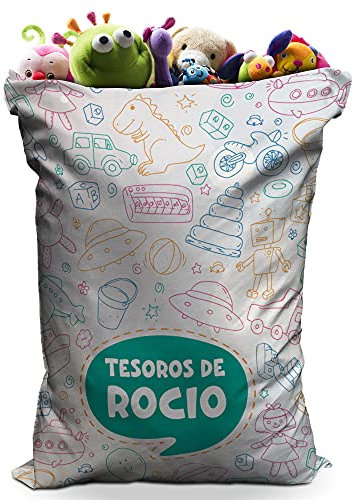 LolaPix Porsonalisierte Spielzeugsäcke. Personalisierte Geschenke mit Namen. Spieltasche. Verschiedene Ausführungen und Größen. ZIEHUNGEN