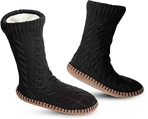 Chausson Chaussette Femme & Homme, Hiver Antidérapantes Chausson Chaussette, Chaussette Pantoufle Cosy et Chaleureuse, Chaussettes de ménage chaudes, Chaussette Chaude En Pilou, Chaussettes de Noël