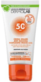 Dermolab - Sonnencreme für Gesicht mit Fleckenschutz, LSF 50+ mit Hyaluronsäure und DL Anti-Spot Complex, hoher Schutz für Gesicht und Hals mit angenehmer Textur, wasserfest, schützt und spendet