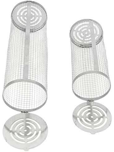 2PCS BBQ Grill Basket 2PCS BBQ Net Tube BBQ Grill Panier Acier Inoxydable Barbecue Grill Panier Rouler Barbecue Cage pour Légumes Fruits De Mer Poisson Grill Panier