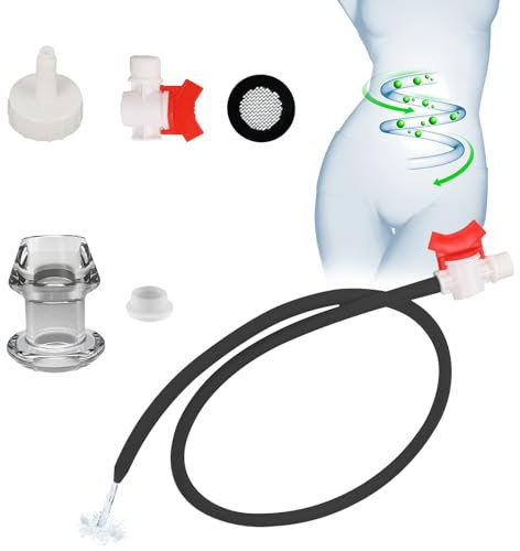 BDSMJOY Po Dusche mit Anal Tunnel Plug,Analdusche für Analverkehr,Podusche mit Ventil,Klistiere Einlauf zur Darmreinigung,Intimdusche Irrigator Darmspülung Enema Sex Toyset für Paar Set (100 CM)