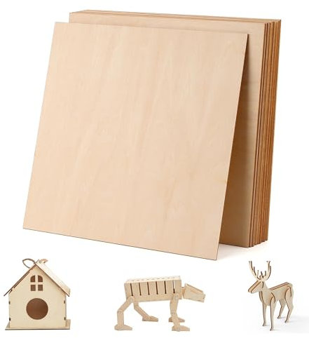 Rhimooay 10 placas de madera de balsa de 2 mm, madera contrachapada, para manualidades, madera de tilo, tableros de madera aglomerada para manualidades, placas de madera contrachapada para pinturas,