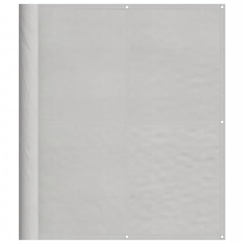 vidaXL Balkon Sichtschutz, Balkonbespannung mit Aluminium-Ösen, Balkonverkleidung Wasserfest, Balkonabdeckung Windschutz, Hellgrau 120x800cm 100% Polyester-Oxford