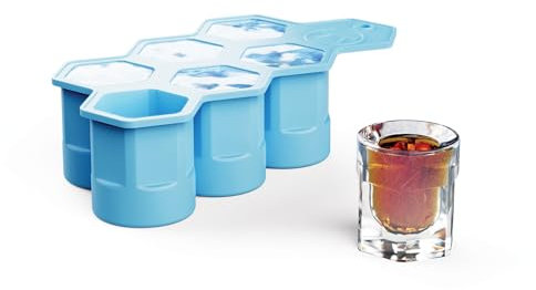 Outset Silicone Hexagon Ice Shot Mold, 6 Glass Capacity