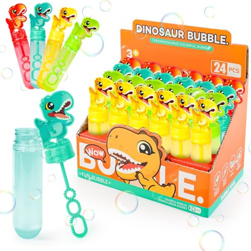 deAO 24 Stück Kinder Seifenblasen Set, Seifenblasen Stäbe Spielzeug mit 35 ml Seifenblasenwasser, Bubble Sticks Bunte Bubbles für Kindergeburtstag Mitgebsel Garten Hochzeit Karneval