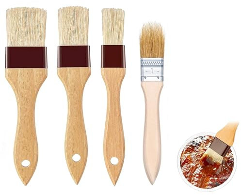 4Pcs Oil Brush for Cooking, Cooking Brush, Pastry Brushes Ideal for Applying Oils Glazes Milk and Egg Yolk