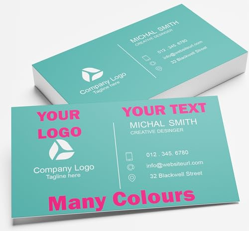 Hippowarehouse Business Cards Personalised Your Text Double Sided Printing Custom 40 Cards 300gsm Premium