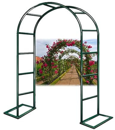 Arco da giardino in metallo, traliccio per piante rampicanti, decorazione per matrimoni, patio, resistente alle intemperie, autoportante, disponibile in larghezza 140300 cm, perfetto per rose e viti