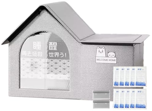 Indoor Cat Shelter Cooling - Foldable Cooler Kennel with 10 Ice Packs Ventilated House | Summer Cat Shelter for Garden, Pet Supplies, Cat House Shelter for Backyard, Garden, Patio, Decks, Garage