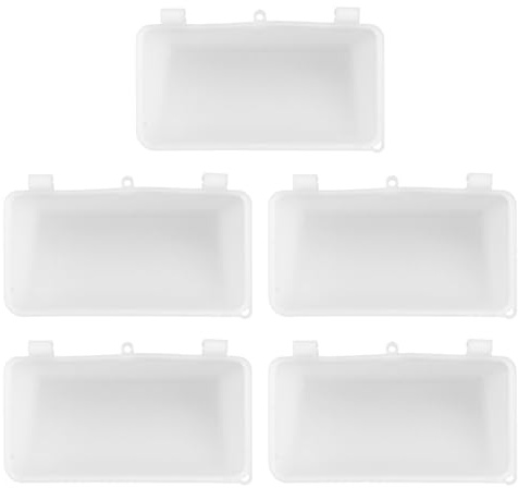 Veemoon Lot de 5 Mangeoires Épaisses Blanches pour Pigeons, Boîtes à Nourriture en Plastique Résistant, Gamelles Adaptées pour Pigeonniers Domestiques et Élevage, Accessoires