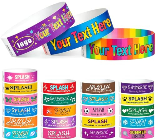 Bracelets Papier Personnalisés | 100 à 5000 pcs, cliparts, textes et logos