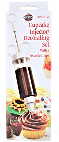 Norpro 9-Piece Cupcake Injector/Decorating Set with 8 Assorted Tips (2-Pack)