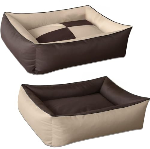BedDog 2en1 colchón para Perro MAX Quattro XXL Aprox. 120x85 cm, 8 Colores, Cama, sofá,Cesta para Perro, Beige/Marron