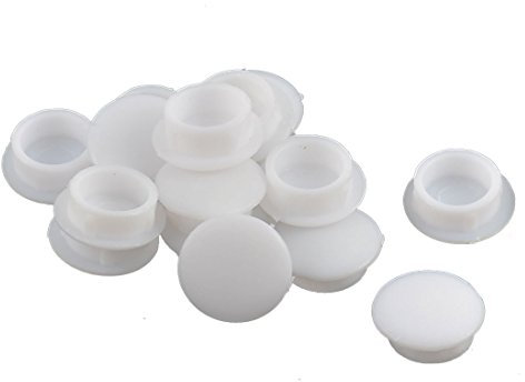 sourcing map 16stk Abdeckkappen für bohrlöcher, Kunststoff Rund Loch Anschlussabdeckung Mount Kabel Stecker 10mm Weiß