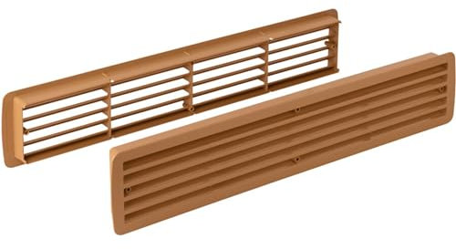 Gedotec Rejillas de Ventilación para Puerta | Cubierta Rectangular para Aeración | Instalación Fácil en Ambos Lados de Puerta de Baño, Dormitorio | Haya | 457 x 92 mm | 1 Juego
