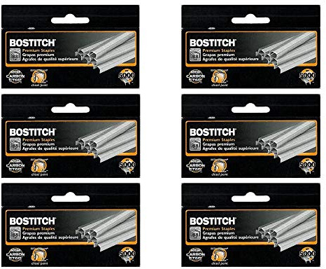 Value Pack of 6 Boxes Stanley Bostitch B8 Powercrown Premium 1/4 Staples (Stcrp21151/4)