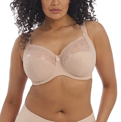 Elomi Women's Morgan Underwire Banded Stretch Lace Full Coverage Bra, Sahara, 34 GG UK