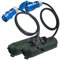 IntuiFlex CEE Adapter Schuko Kabel Stecker Kupplung Schutzbox Set 1,5m - Camping Zubehör Boot Wohnmobil Wohnwagen Garten - Gummikabel H07RN-F 3x2,5mm² 230V 16A Stromadapter/Camping Adapter Strom Set