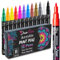 Draw Ease Acrylic Paint Pens Set of 12 Colours, 0.7mm Tip Glass Pens with Extra Fine Point & Water Based Ink - Acrylic Pens Suitable for Porcelain, Wood, DIY Craft, Mug Design, Rock Painting & Ceramic