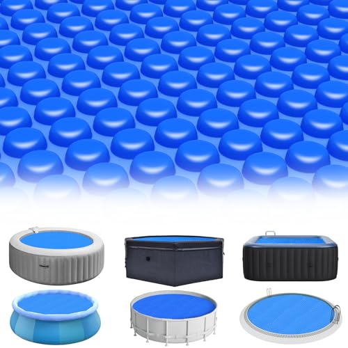 KETNET Solar Pool Cover 6 Ft Diameter Round Solar Blanket for Above Ground Inground Pools, Hot Tub SPA Bubble Wrap Pool Protector, 12 Mil Circle Thermal Covers Floating Blanket Mat for Swimming Pools