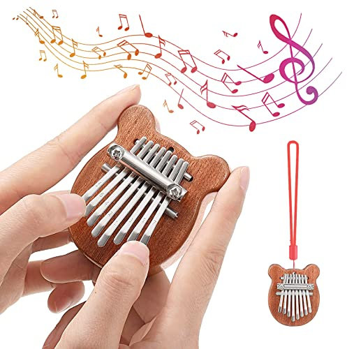 XTDMJ Mini Kalimba Daumenklavier Tragbares Taschen-Daumenklavier für Kindergeschenk Exquisites Massivholz-Fingerklavier Tragbares Marimba-Daumenklavier mit Lanyard
