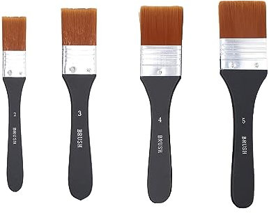 ATBUSS Set di pennelli multifunzione in nylon, 4 pezzi, pennelli da pittura, set di pennelli per pittura, pennelli per la polvere, adatti per dipingere, spazzolare vernici, pulire la polvere (nero)