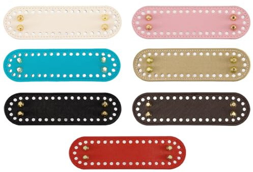 Kellegour 7 Pezzi Fondi per Borse Uncinetto Artigianale Fondo per Borsa,Ovale Basi per Borse con Fori,Cuscino Fondo Borsa per Realizzazione,Fondo Borse Fai da Te Accessori,per Borsa a Maglia,18×5cm